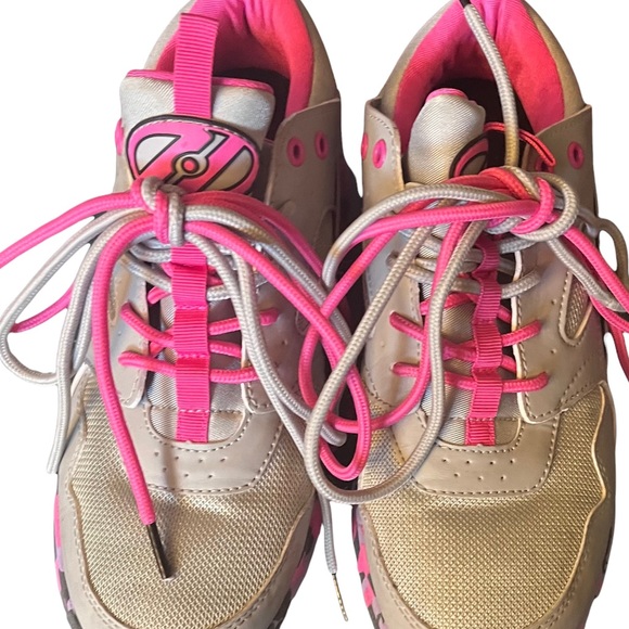 Girls Original Heelys Sneakers Pink & Grey - Picture 3 of 9